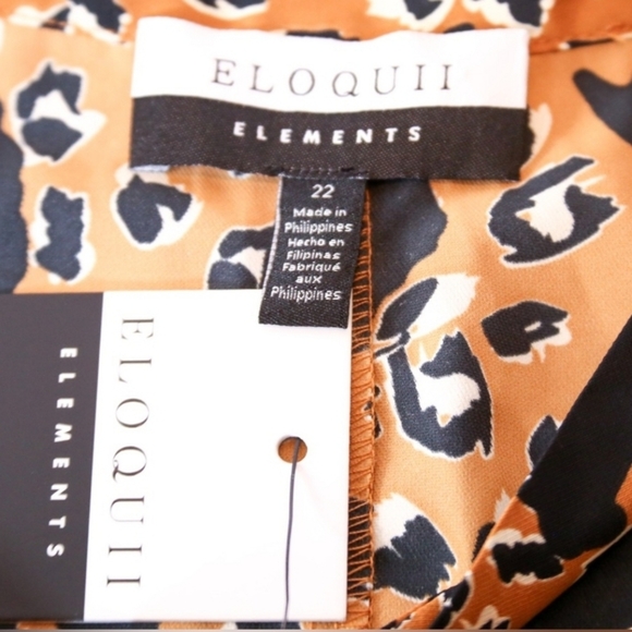 ELOQUII Cheetah Print Mini Dress With Flounce Sleeves Sz 22W - Picture 5 of 10